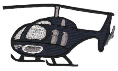 an42★Hubschrauber Grau Helikopter Heli Aufnäher Bügelbild Applikation 9,4 x 5 cm