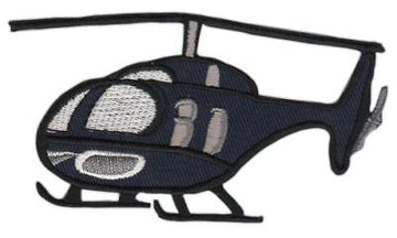an42★Hubschrauber Grau Helikopter Heli Aufnäher Bügelbild Applikation 9,4 x 5 cm