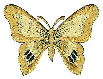 bg75★Schmetterling Braun Aufnäher aufbügeln Bügelbild Patch Flicken 7,7 x 5,6 cm