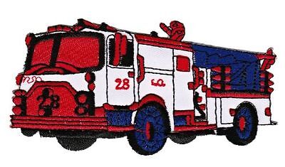 bf15★Feuerwehr Auto Aufnäher Bügelbild Applikation Patch Flicken 12 x 6 cm
