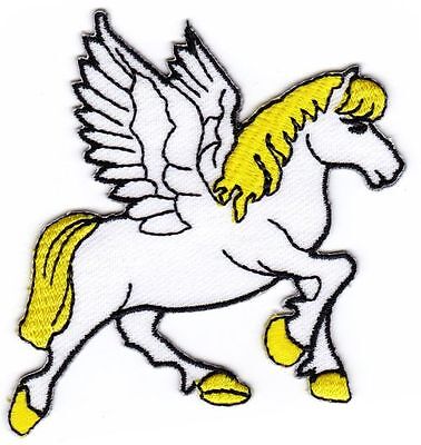 ak69★Pegasus Pferd Aufnäher zum aufbügeln Bügelbild Patch Applikation 7 x 7,5 cm