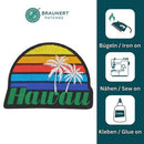 ag25★Hawaii Aufnäher Palme Bügelbild Applikation Patch Flicken 7,3 x 5,5 cm-3