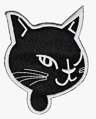 be46★Katze Kopf Aufnäher zum aufbügeln Applikation Bügelbild Patch 6,4 x 8,0 cm