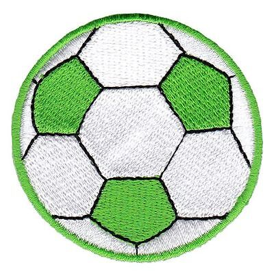 bf69★Fußball Ball Grün Aufnäher Patch Bügelbild Applikation Flicken 5,5 x 5,5 cm