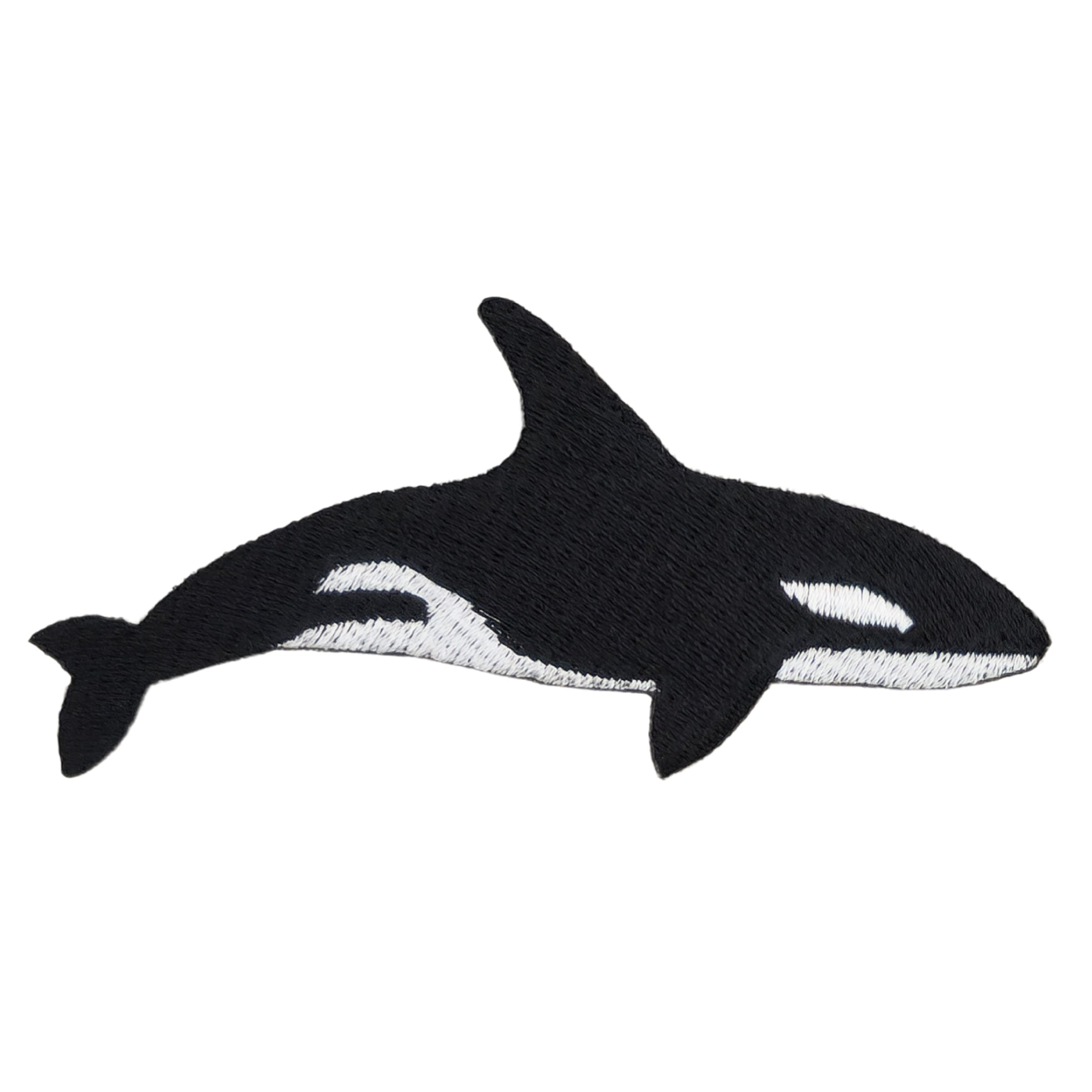 #as22 Schwertwal Orca Killerwal Aufnäher Bügelbild Aufbügler Applikation Patch Größe 9,5 x 4,6 cm