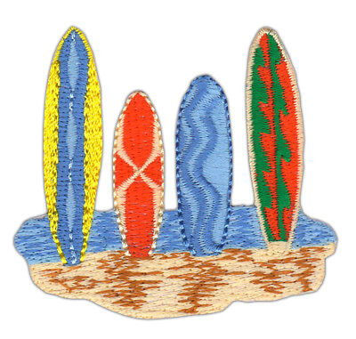 an80★Surfbrett Strand Surfen Aufnäher zum aufbügeln Bügelbild Patch 6,6 x 6,0 cm
