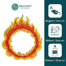 ak30★Feuer Ring Flamme Aufnäher aufbügeln Bügelbild Patch Flicken 7,9 x 8,9 cm-3
