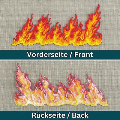 ak02★Feuer Flamme Aufnäher zum aufbügeln Bügelbild Patch Flicken 12,2 x 5,6 cm