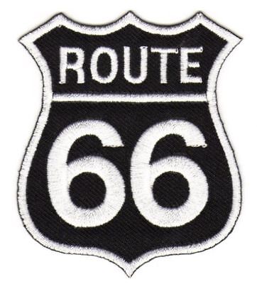 au80★Route 66 Aufnäher zum aufbügeln Bügelbild Patch Applikation USA 6,9 x 8 cm