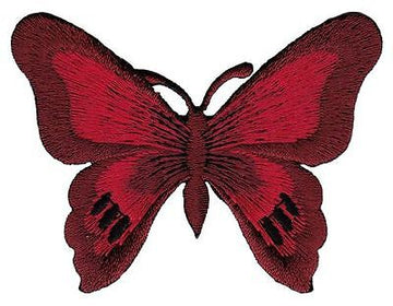 bg60★Schmetterling Rot Aufnäher aufbügeln Bügelbild Patch Flicken 7,7 x 5,6 cm