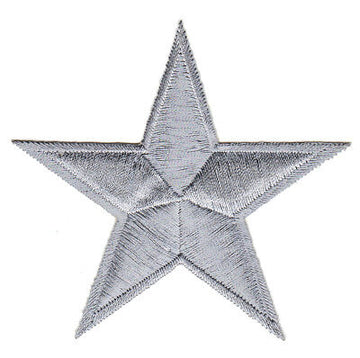 bc93★Stern Grau Aufnäher aufbügeln Bügelbild Patch Bügelflicken Star 8,5 x 8,5cm