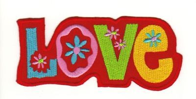 af96★LOVE Aufnäher zum aufbügeln Bügelbild Flicken Patch Applikation 11 x 4,8 cm