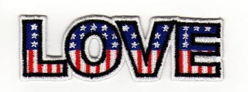 af34★LOVE USA Flagge Aufnäher zum aufbügeln Bügelbild Patch Applikation 9 x 3 cm