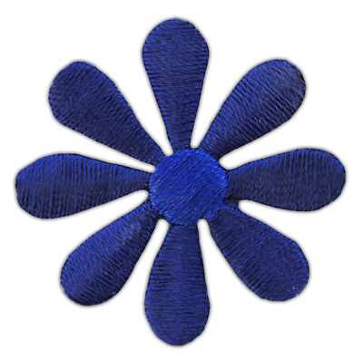 as93★Blüte klein Blau Blume Aufnäher zum aufbügeln Bügelbild Patch 3,5 x 3,5 cm