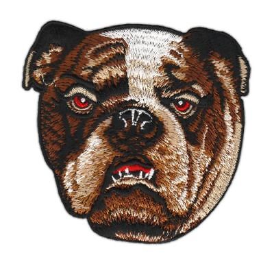 an14★Bulldogge Hund Boxer Aufnäher zum aufbügeln Bügelbild Applikation 8,3 x 8cm