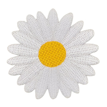 #ae45 Gänseblümchen Blume Blüte Weiß Aufnäher Bügelbild Applikation Patch Größe 6,0 x 6,0 cm