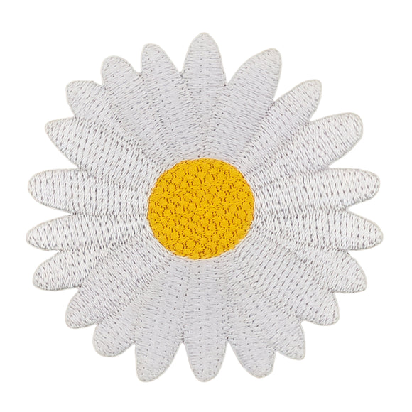 #ae45 Gänseblümchen Blume Blüte Weiß Aufnäher Bügelbild Applikation Patch Größe 6,0 x 6,0 cm