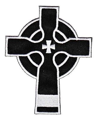 be39★Keltenkreuz Kreuz Aufnäher aufbügeln Applikation Bügelbild Patch 8 x 10 cm