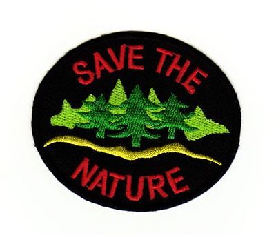 ag08★Save The Nature Umwelt Klima Aufnäher Bügelbild Applikation Patch 8 x 6,8cm