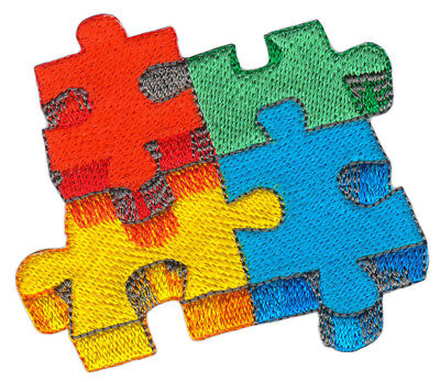 an10★Puzzle Aufnäher zum aufbügeln Bügelbild Bügelflicken Patch Bunt 7 x 6,2 cm