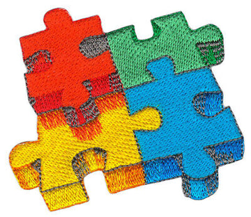 an10★Puzzle Aufnäher zum aufbügeln Bügelbild Bügelflicken Patch Bunt 7 x 6,2 cm
