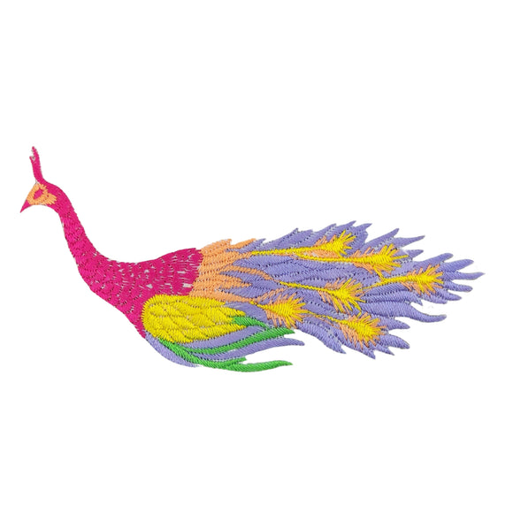 #aa61 Vogel Pfau Fasan Rot Aufnäher Bügelbild Applikation Patch Größe 11,0 x 6,8 cm