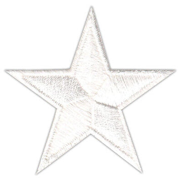 ao28★Stern Klein Weiß Aufnäher aufbügeln Bügelbild Patch Applikation 4,5 x 4,5cm