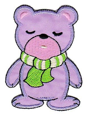 bb34★Teddy Bär Aufnäher zum aufbügeln Bügelbild Patch Applikation Neu 5 x 6,8 cm