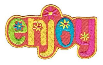bf43★Enjoy Aufnäher aufbügeln Bügelbild Applikation Patch Flicken 10,8 x 6,4 cm