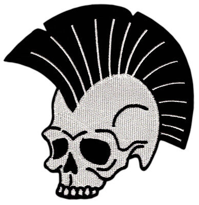 ak67★Totenkopf Punk Aufnäher zum aufbügeln Bügelbild Patch Flicken 10,3 x 10,5cm