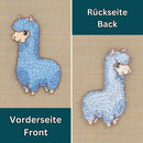 am84★Lama Blau Alpaka Aufnäher Bügelbild Applikation Patch Flicken 5,0 x 8,0 cm-5