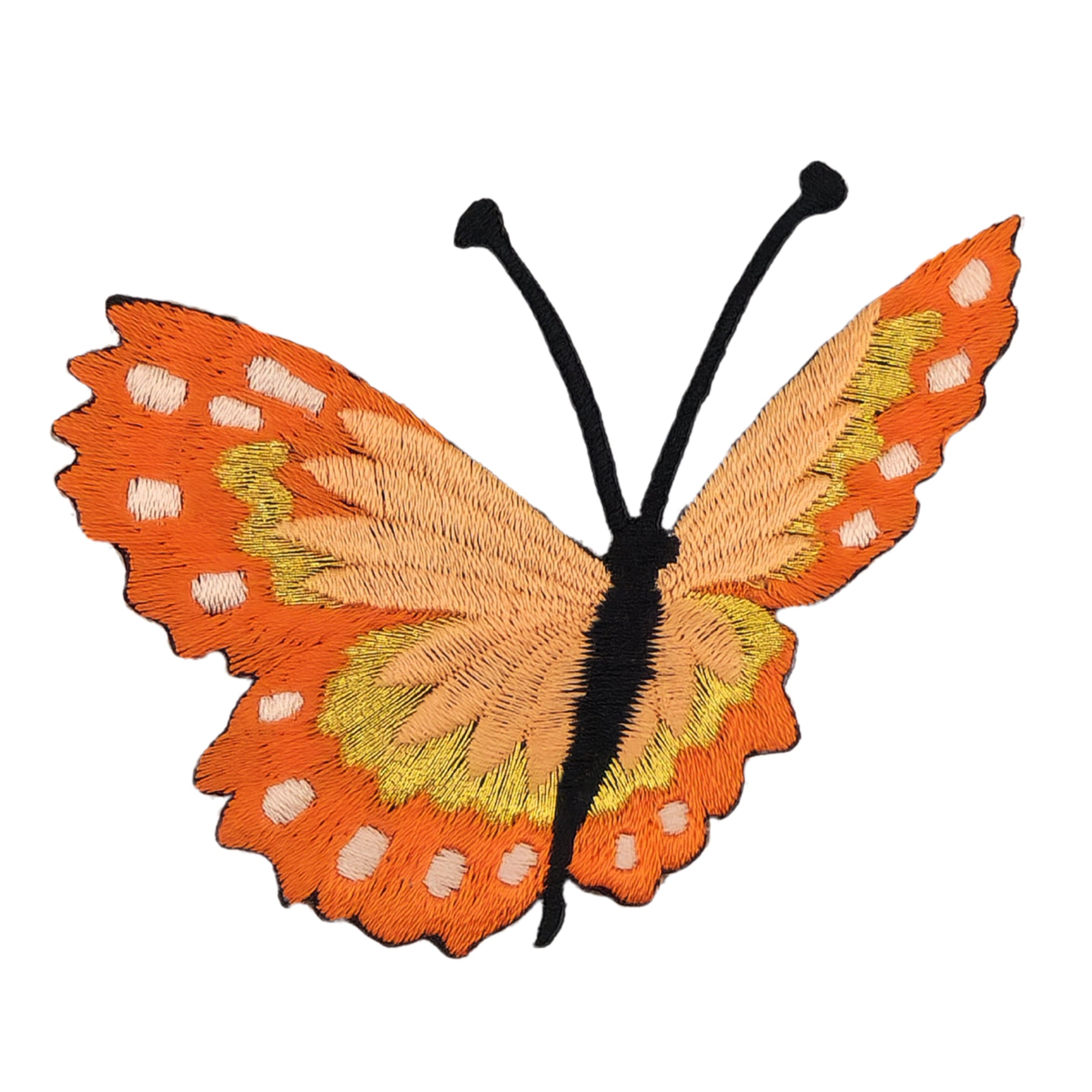 #ae61 Schmetterling Orange Aufnäher Butterfly Applikation Bügelbild Flicken Patch Größe 7,1 x 7,0 cm