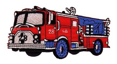 an85★Feuerwehr Auto Aufnäher zum aufbügeln Bügelbild Patch Applikation 12 x 6 cm