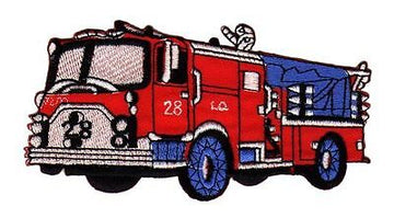 an85★Feuerwehr Auto Aufnäher zum aufbügeln Bügelbild Patch Applikation 12 x 6 cm