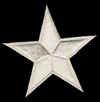 an23★Stern Silber Aufnäher aufbügeln Bügelbild Applikation Patch Star 9 x 9 cm