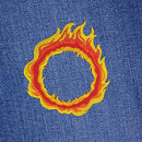 ak30★Feuer Ring Flamme Aufnäher aufbügeln Bügelbild Patch Flicken 7,9 x 8,9 cm-7