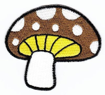 an75★Fliegenpilz Braun Pilz Aufnäher aufbügeln Bügelbild Patch Flicken 7 x 6,5cm