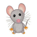 #aa37 Graue Maus Aufnäher Bügelbild Applikation Patch Größe 6,7 x 8,4 cm-1