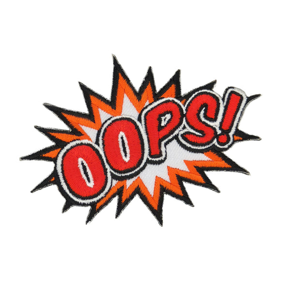#ab92 OOPS ! Comic Sprechblase Aufnäher Applikation Patch Bügelbild Größe 10,0 x 7,0 cm
