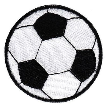 bf70★Fußball Ball Schwarz Aufnäher Patch Bügelbild Bügelflicken 5,5 x 5,5 cm