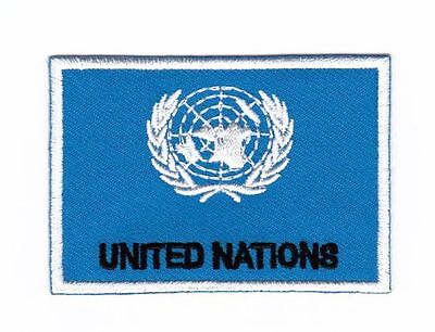 ak49★United Nations UN Flagge Aufnäher aufbügeln Bügelbild Patch 7,3 x 4,9 cm