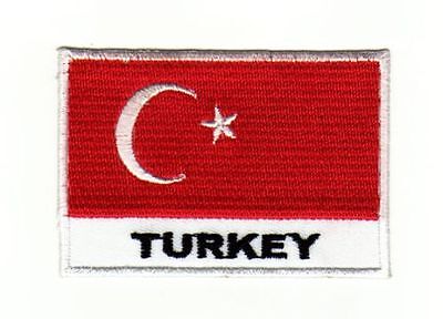 ag78★Türkei Flagge Turkey Aufnäher Bügelbild Bügelflicken Patch Neu 7,3 x 4,9 cm
