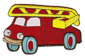 bf14★Feuerwehr Auto Aufnäher Bügelbild Applikation Patch Flicken 9,8 x 6,2 cm