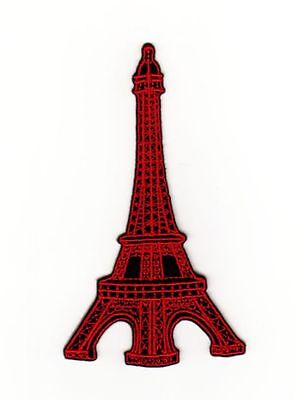 ag92★Eifel Tower Paris France iron-on patch 5.8 x 10.4 cm