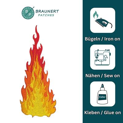 ae84★Feuer Flamme Aufnäher aufbügeln Bügelbild Patch Applikation 4,7 x 11,8 cm