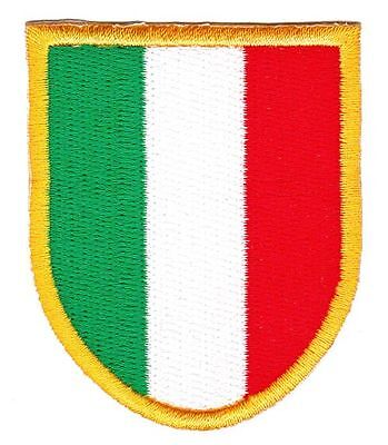 as92★Italien Flagge Wappen Aufnäher Bügelbild Applikation Patch 5,2  x 6,3 cm