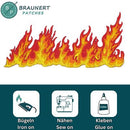 ak02★Feuer Flamme Aufnäher zum aufbügeln Bügelbild Patch Flicken 12,2 x 5,6 cm-3