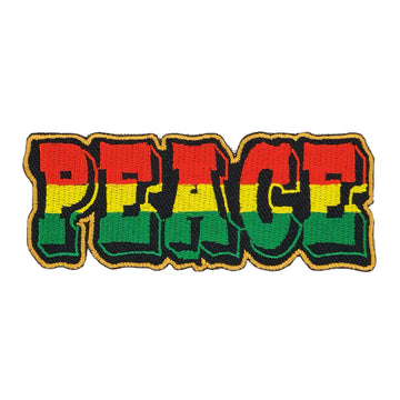 #ab78 Peace Reggae Aufnäher Bügelbild Applikation Patch Größe 9,7 x 3,7 cm
