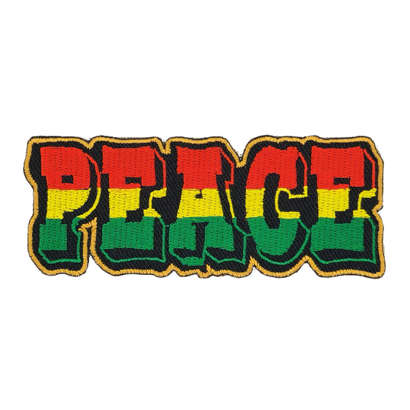 #ab78 Peace Reggae Aufnäher Bügelbild Applikation Patch Größe 9,7 x 3,7 cm