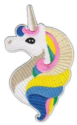 ah11★Einhorn Aufnäher zum aufbügeln Bügelbild Applikation Patch Pferd 6,7 x 12cm